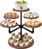 3 Tier Large Wooden Cupcake Tower in Brown