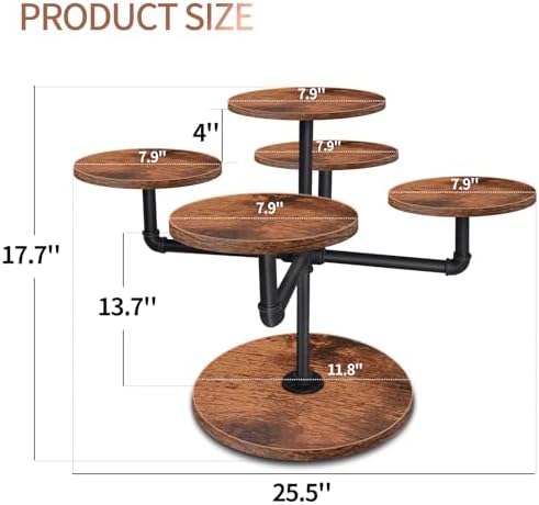 3 Tier Large Wooden Cupcake Tower in Brown, alternate view 3