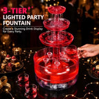 3 Tier LED Drink Dispensers for Parties, 1.5 Gal Punch Bowl Drink Tower with Filter & Splash-proof, 6 Reusable, alternate