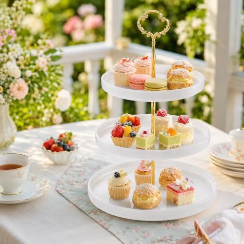 3 Tier Little Crown Tiered Tray Hardware Kit, Gold Cake Stand Hardware in gold, alternate view 2