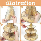 3-Tier Magical Cupcake Stand - Wizard Birthday & Halloween Party Cake Stand - Round in Colorful, alternate view 4
