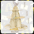 3-Tier Magical Cupcake Stand - Wizard Birthday & Halloween Party Cake Stand - Gift for Magical Lovers (Birthday, alternate