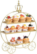 3-Tier Metal Cupcake Stand Tiered Dessert Serving Tray Candy Cookie Display Holder for Wedding Birthday Party