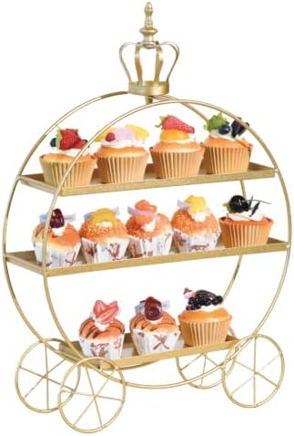 3-Tier Metal Cupcake Stand Tiered Dessert Serving Tray Candy Cookie Display Holder for Wedding Birthday Party