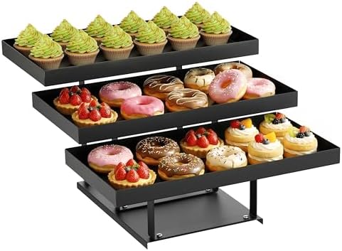 3 -Tier Metal Cupcakes Tray Display Stand for Gatherings, Parties, Holiday Dinners,14.5” Food Trays with Metal
