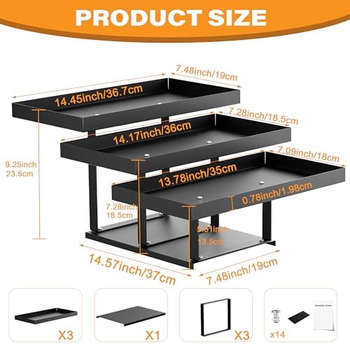 3 -Tier Metal Cupcakes Tray Display Stand for Gatherings, Parties, Holiday Dinners,14.5” Food Trays with Metal, alternate