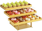 3 -Tier Metal Cupcakes Tray Display Stand for Gatherings, Parties, Holiday Dinners,14.5” Food Trays with Metal