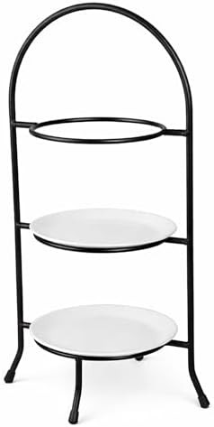 3-Tier Metal Dessert Stand 1 Pc - Elegant Iron Wire Display Rack for Afternoon Tea, Buffets, Banquets, Hotels