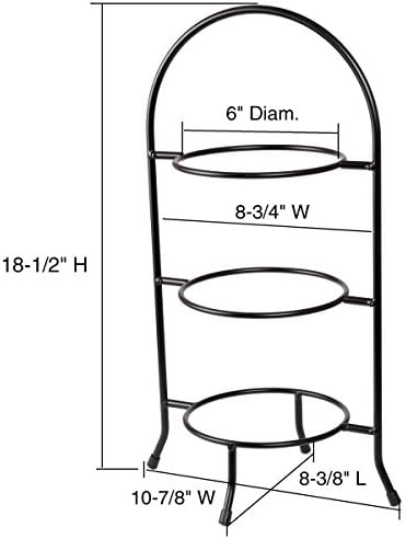 3-Tier Metal Dessert Stand 1 Pc - Elegant Iron Wire Display Rack for Afternoon Tea, Buffets, Banquets, Hotels, alternate view