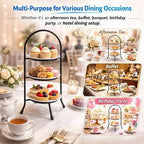 3-Tier Metal Dessert Stand 1 Pc - Elegant Iron Wire Display Rack for Afternoon Tea, Buffets, Banquets, Hotels, alternate view