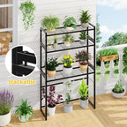 3 Tier Metal Plant Stand Outdoor Indoor Waterproof, Stackable Heavy Duty Tall Plant Shelf Flower Pot Holder for, alternate
