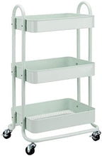 3-Tier Metal Rolling Utility Cart, Storage Organizer, Multi-Functional Kitchen Island Cart, Portable Shelving