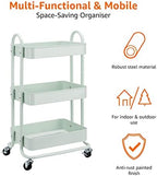 3-Tier Metal Rolling Utility Cart, Storage Organizer, Multi-Functional Kitchen Island Cart, Portable Shelving, alternate view