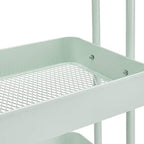 3-Tier Metal Rolling Utility Cart, Storage Organizer, Multi-Functional Kitchen Island Cart, Portable Shelving, alternate view