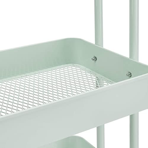 3-Tier Metal Rolling Utility Cart, Storage Organizer, Multi-Functional Kitchen Island Cart, Portable Shelving, alternate view