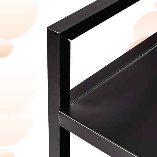 3-Tier Metal Rolling Utility Cart, Storage Organizer, Multifunctional Storage, Mobile Shelving, Black in Black, alternate