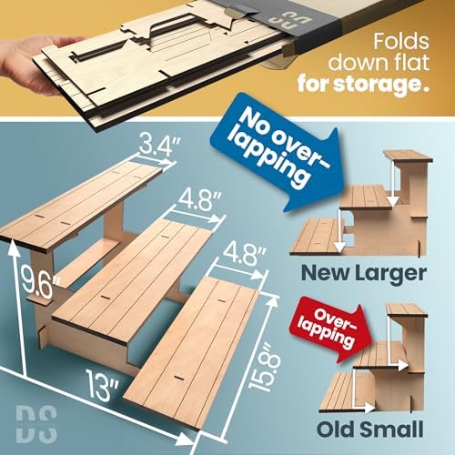 3-Tier Natural Wooden Display Stand Bundle for Vendors, Craft Fairs, Markets, Retail in brown, alternate view 7
