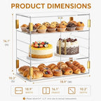 3-Tier Pastry Display Case, Countertop Bakery Display Case in 3Tier-18.9′′L x 10.2′′W x 16.1′′H in Transparent, alternate