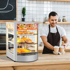 3-Tier Pizza Warmer Countertop, Commerical Food Warmer Display in Silver, alternate view 2