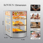 3-Tier Pizza Warmer Countertop, Commerical Food Warmer Display in Silver, alternate view 3