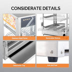 3-Tier Pizza Warmer Countertop, Commerical Food Warmer Display in Silver, alternate view 6