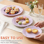 3 Tier Plastic Cake Stand Tiered Serving Embossed Stand Reusable Food Serving Platter Dessert Cupcake Holder for, alternate