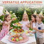 3 Tier Plastic Cake Stand Tiered Serving Embossed Stand Reusable Food Serving Platter Dessert Cupcake Holder for, alternate