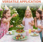 3 Tier Plastic Cake Stand Tiered Serving Embossed Stand Reusable Food Serving Platter Dessert Cupcake Holder for, alternate