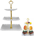 3 Tier Plastic Dessert Cupcake Stand Cupcake Tower Stand White Cupcake Holder Tiered Serving Trays for Dessert