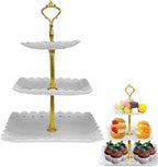 3 Tier Plastic Dessert Cupcake Stand Cupcake Tower Stand White Cupcake Holder Tiered Serving Trays for Dessert
