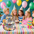 3 Tier Race Car Checkered Cupcake Stand, - Easy to Assemble& Reusable(Car) in Car, alternate view 2