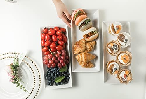 3 Tier Rectangular Serving Tray 14 Inch Serving Platters and Stand in Black, alternate view 6
