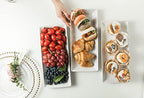 3 Tier Rectangular Serving Tray 14 Inch Serving Platters and Stand in Black, alternate view 6