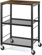 3 Tier Rolling Cart, Kitchen Carts on Wheels Utility Cart for Home