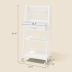 3 Tier Rolling Cart - Metal Utility Cart with Storage Drawer and Wheels, Versatile Art & Craft Organizer for, alternate view