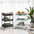 3 Tier Rolling Cart with Drawer, Metal Utility Cart with Table Top, alternate view 2