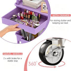 3 Tier Rolling Cart with Drawer, Utility Storage Cart on Wheels for Kitchen, Bathroom, Living Room, alternate view 5