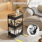 3-Tier Rolling Cart with Table Top, Metal Utility Cart on Wheels, alternate view 6