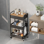 3-Tier Rolling Cart with Table Top, Metal Utility Cart on Wheels, alternate view 7