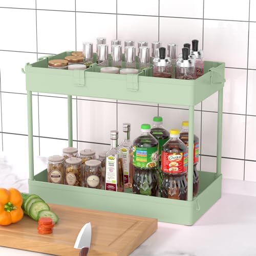 3 Tier Rolling Cart with Wheels, Storage Craft Art Trolley Organizer Serving, 3 Hanging Baskets Easy Assembly, alternate view