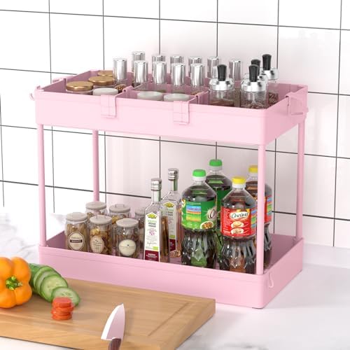 3 Tier Rolling Cart with Wheels, Storage Craft Art Trolley Organizer Serving, 3 Hanging Baskets Easy Assembly, alternate view