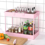 3 Tier Rolling Cart with Wheels, Storage Craft Art Trolley Organizer Serving, 3 Hanging Baskets Easy Assembly, alternate view