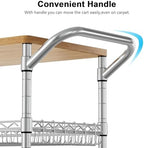 3 Tier Rolling Kitchen Carts with Wheels, Heavy Duty Rolling Utility Cart with Wood Tabletop, Commercial Grade, alternate