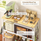 3 Tier Rolling Kitchen Microwave Cart, 33 Inch Microwave Table Stand with Adjustable Shelf, Kitchen Storage, alternate view 5
