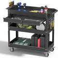 3 Tier Rolling Tool Cart with Drawers, 400 LBS Capacity Mechanic Tool Cart on Wheels, Heavy Duty Utility Cart