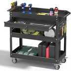 3 Tier Rolling Tool Cart with Drawers, 400 LBS Capacity Mechanic Tool Cart on Wheels, Heavy Duty Utility Cart