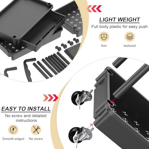 3 Tier Rolling Utility Cart Organizer with Removable Drawer, Black in Black, alternate view 4