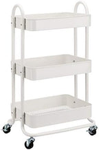 3-Tier Rolling Utility Cart, Storage Organizer, Lockable Wheels, Multifunctional Storage, Portable Mobile