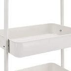 3-Tier Rolling Utility Cart, Storage Organizer, Lockable Wheels, Multifunctional Storage, Portable Mobile, alternate view 4
