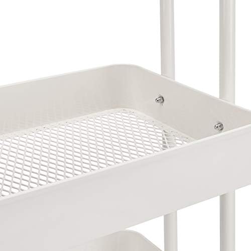 3-Tier Rolling Utility Cart, Storage Organizer, Lockable Wheels, Multifunctional Storage, Portable Mobile, alternate view 5
